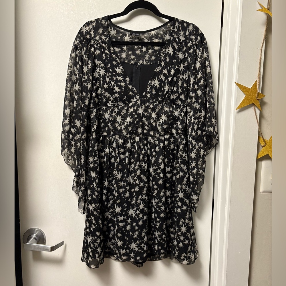 Black and White Star Pattern Dress Topshop